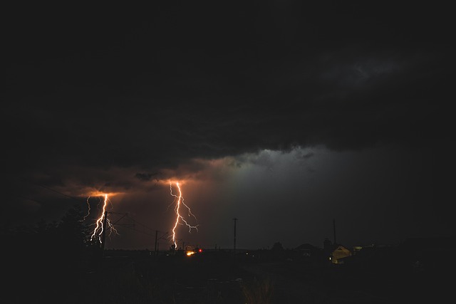 stormy weather over Dublin rooftops